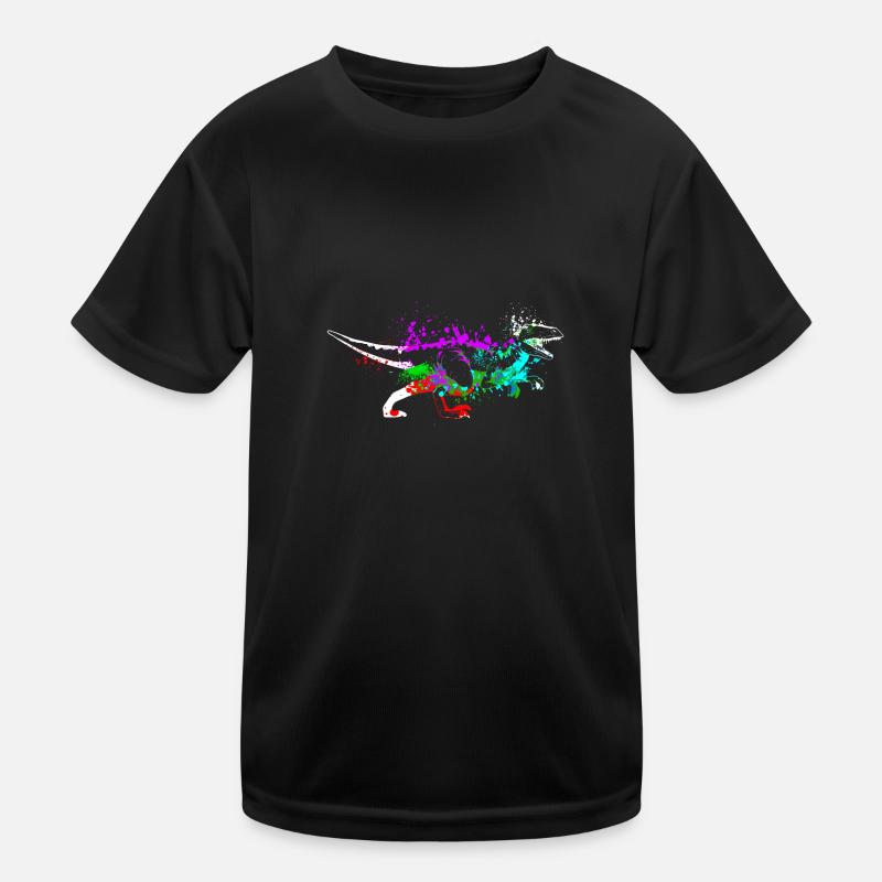 Splash art Dinosaur velociraptor T-shirt sport Enfant