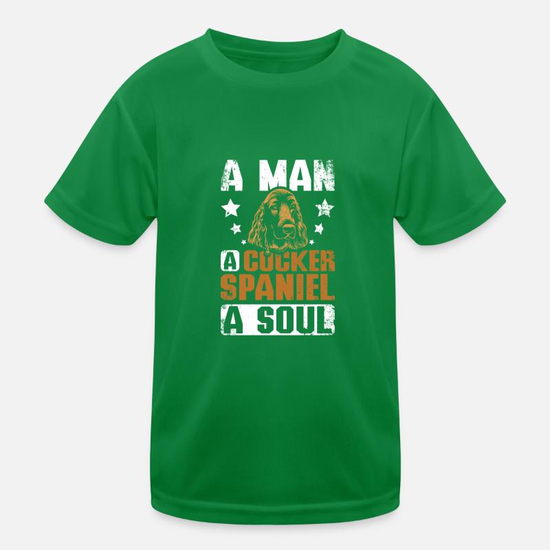 A man a cocker spaniel a soul Kinder Funktions-T-Shirt