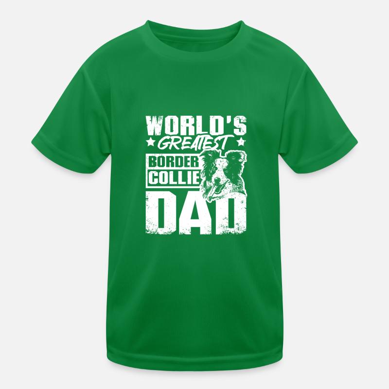 Fathers day world's greatest border collie dad Kids Functional T-Shirt