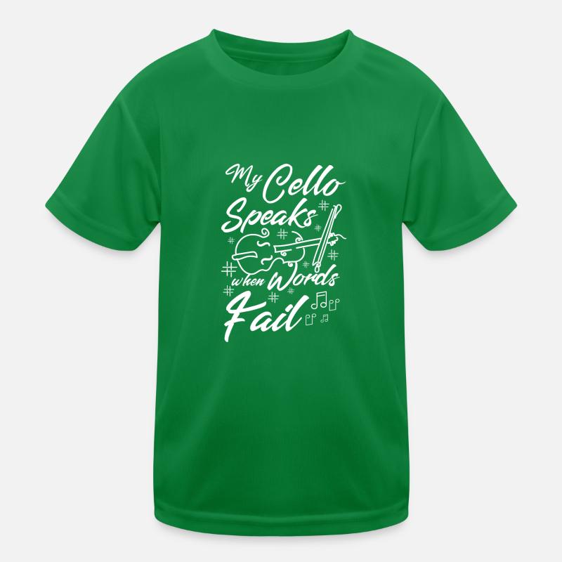 My cello speaks when words fail Kinder Funktions-T-Shirt