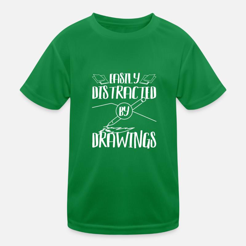Easily distracted by drawing Kinder Funktions-T-Shirt