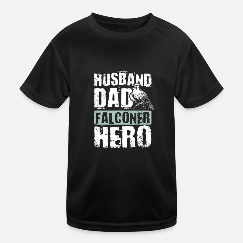 Husband dad falconer hero Kinder Funktions-T-Shirt