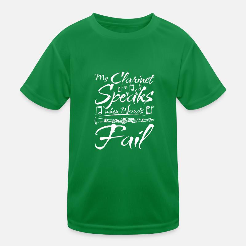 My clarinet speaks when words fail Kinder Funktions-T-Shirt