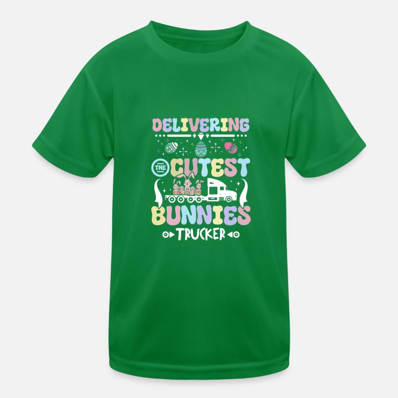 Delivering The Cutest Bunnies Easter Trucker Kinder Funktions-T-Shirt