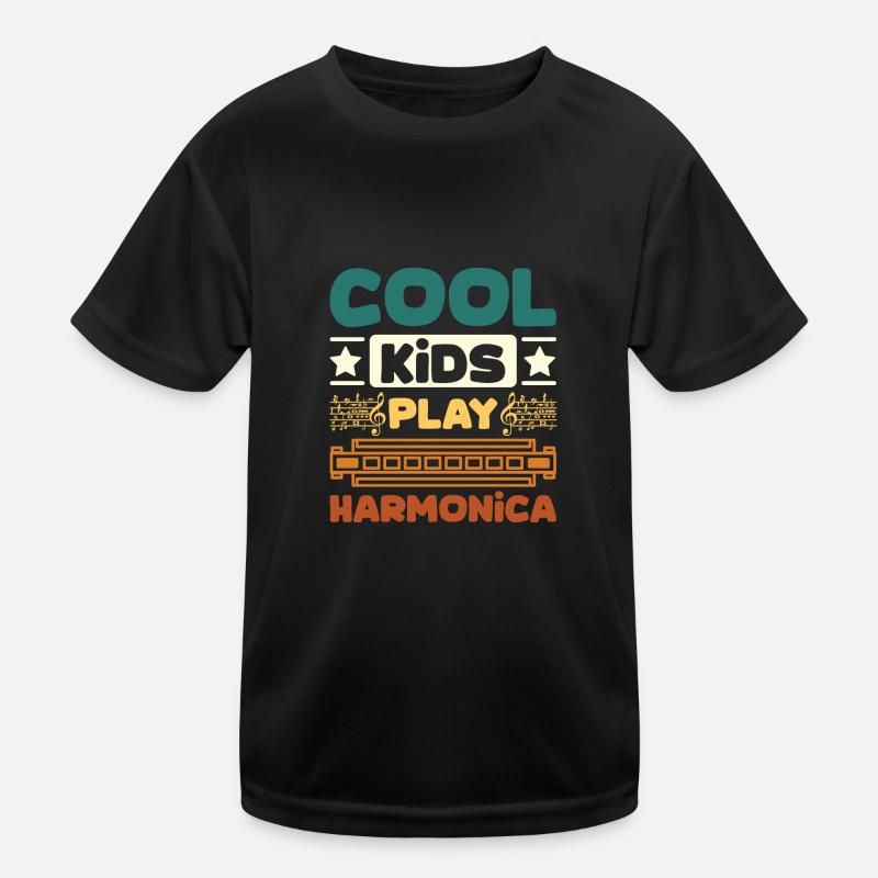Harmonicist children Cool kids play harmonica Kinder Funktions-T-Shirt