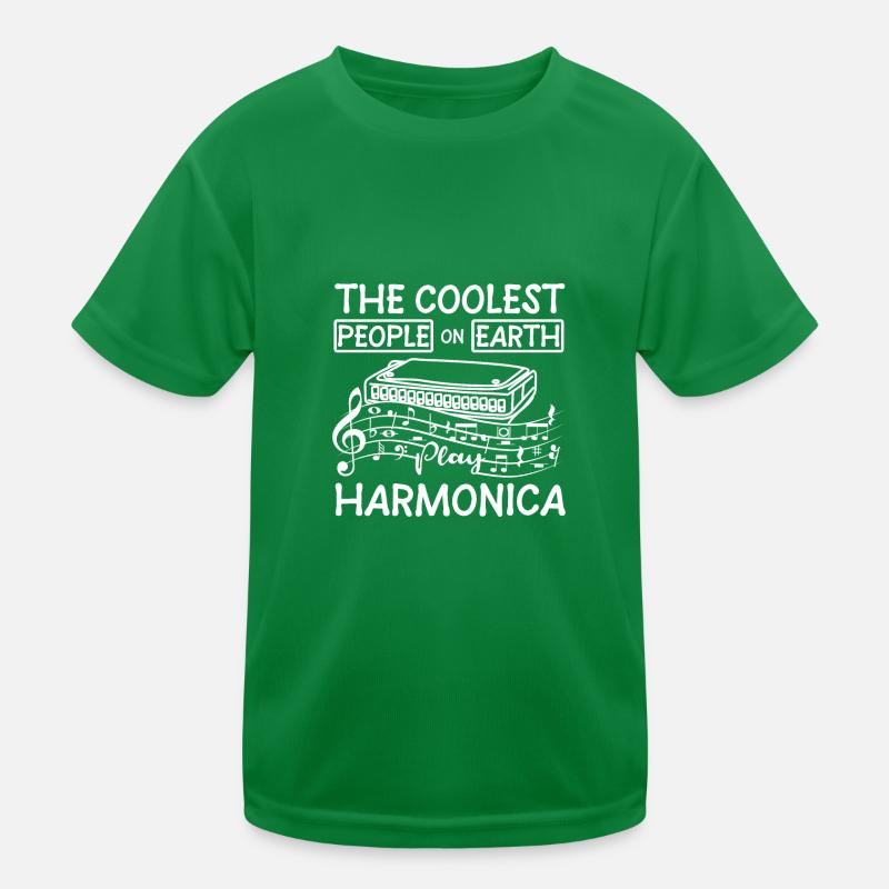 The coolest people on earth play harmonica Kinder Funktions-T-Shirt