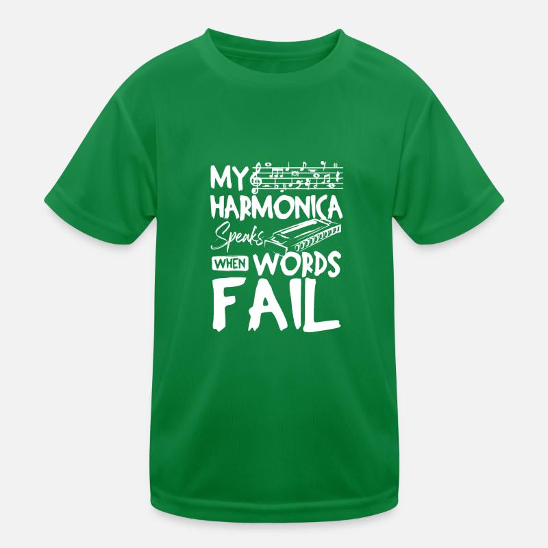 My harmonica speaks when words fail Kinder Funktions-T-Shirt