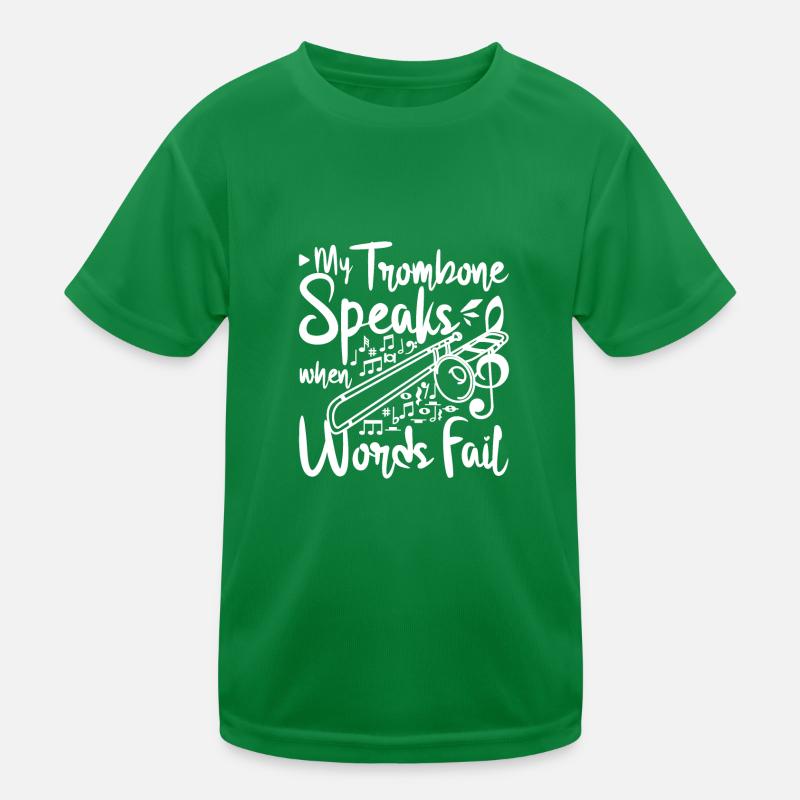 My trombone speaks when words fail Kinder Funktions-T-Shirt