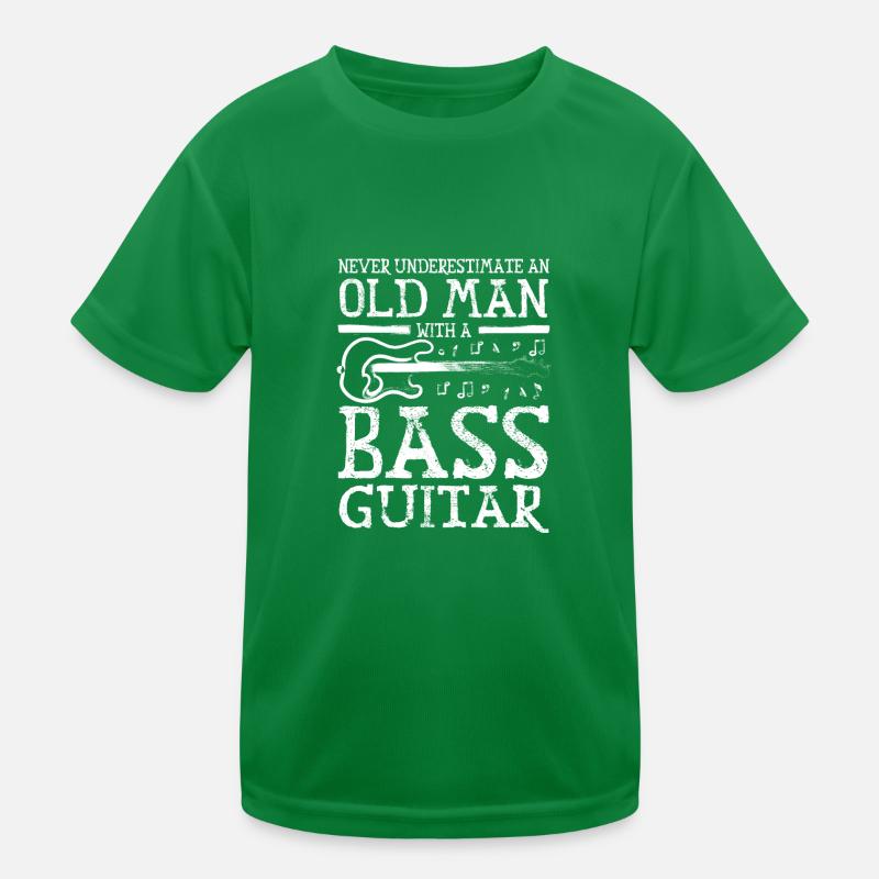 Never underestimate an old man with a bass guitar Kinder Funktions-T-Shirt