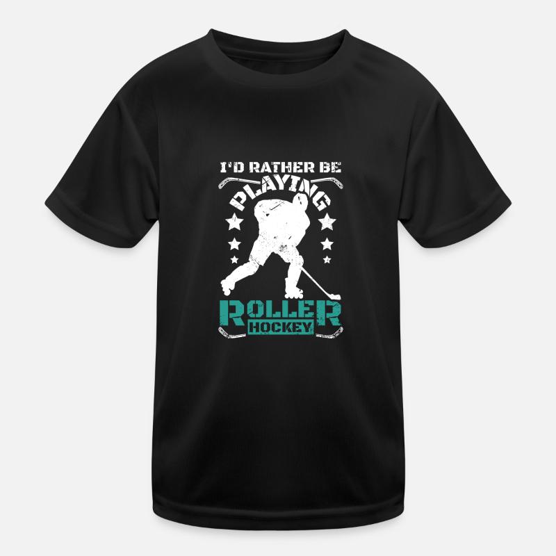I'd rather be playing roller hockey Kids Functional T-Shirt