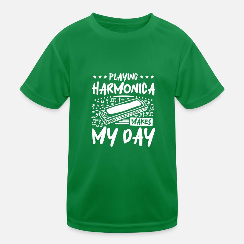 Playing harmonica makes my day Kinder Funktions-T-Shirt