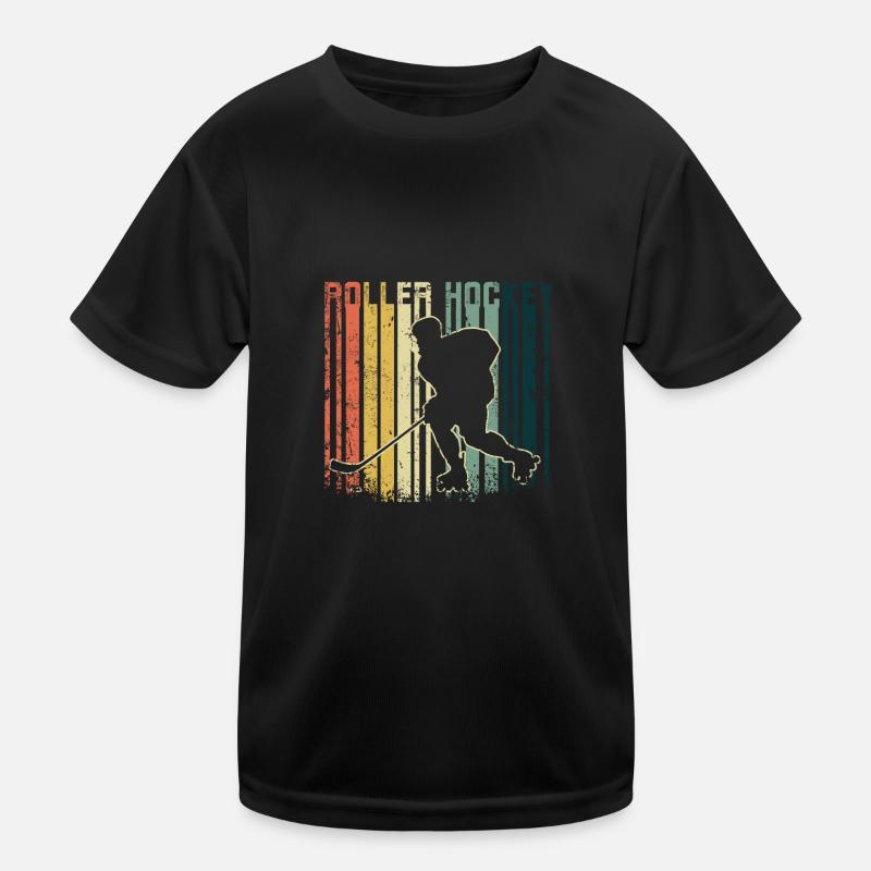 Retro Vintage Roller Hockey Kids Functional T-Shirt