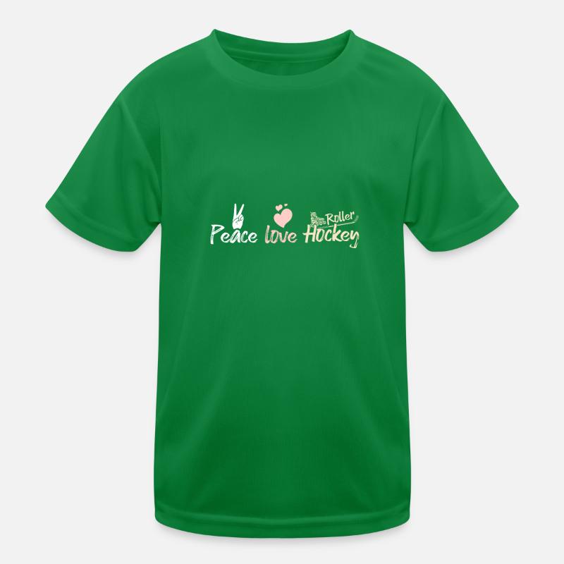 Peace love Roller hockey Kinder Funktions-T-Shirt