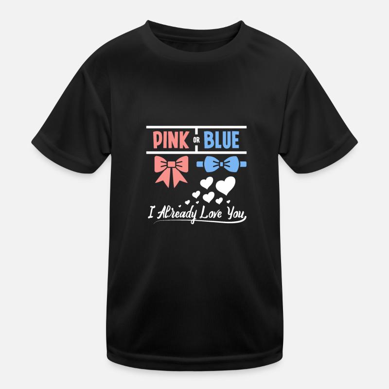 Pink or blue I already love you Kinder Funktions-T-Shirt