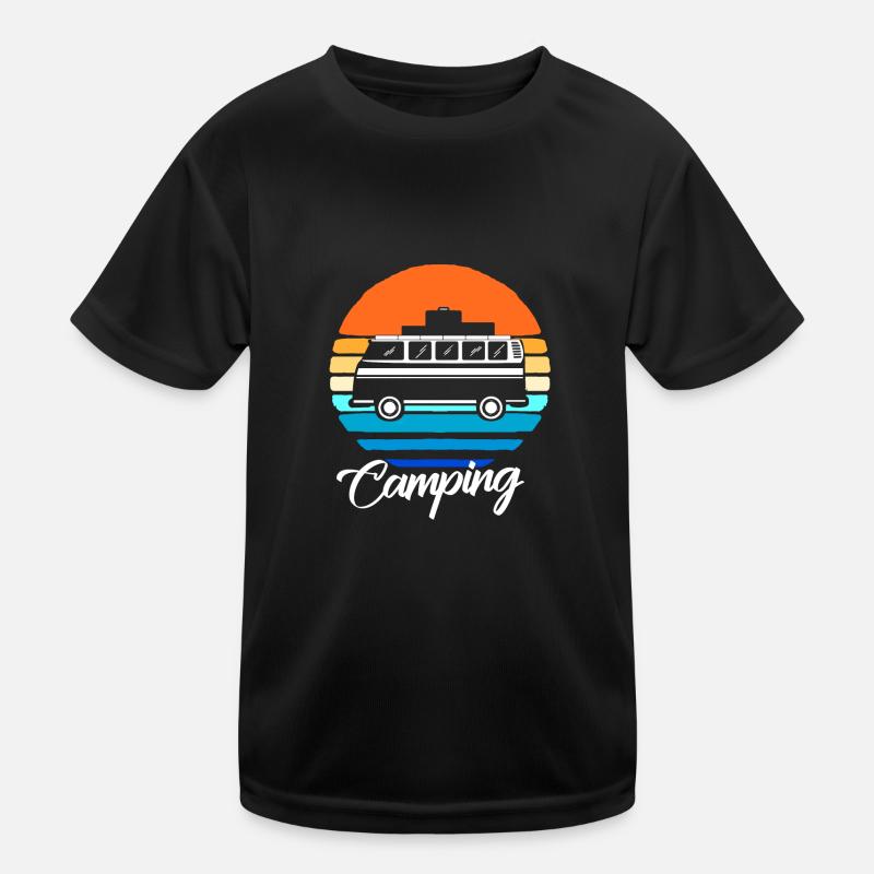 Camping Geschenk Camper Zelten Urlaub Ferien Wald Kinder Funktions-T-Shirt