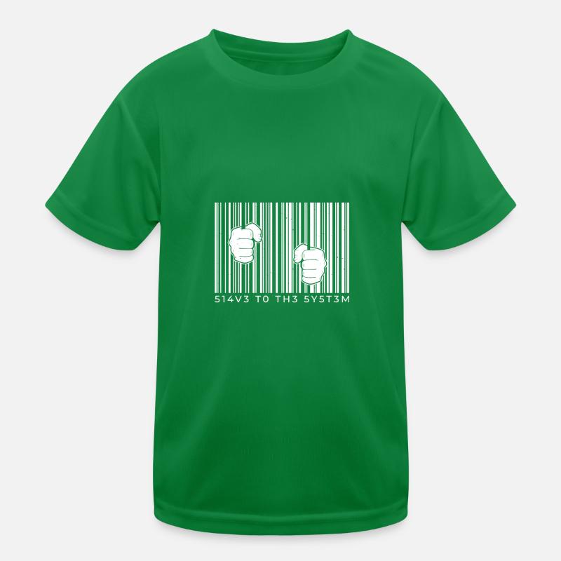 Barcode Gitterstäbe mit Händen cooles Design Knast Kinder Funktions-T-Shirt