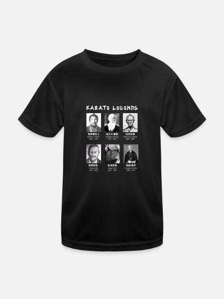 Karate Legenden Ursprung - Kinder Funktions-T-Shirt - Schwarz - Vorne