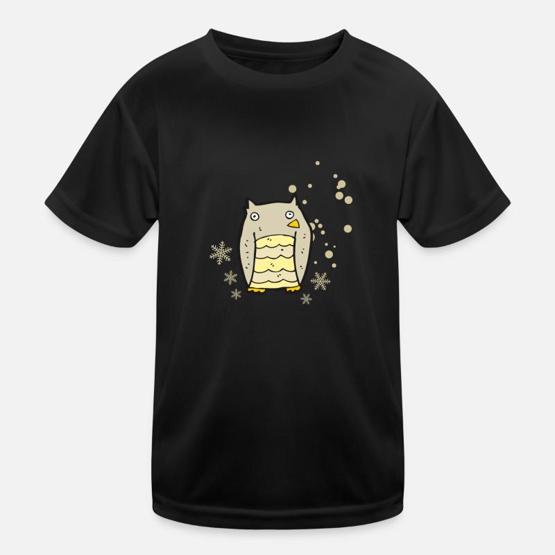 Herzige Eule mit Schneeflocken Kinder Funktions-T-Shirt