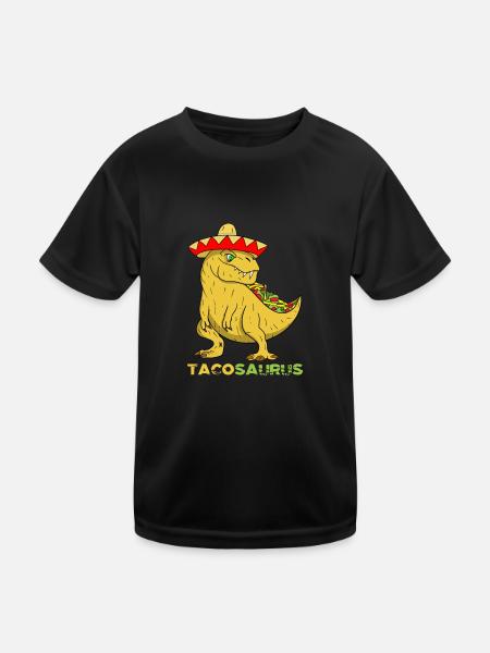 Tacosaurus Cinco de Mayo Fun For Kids Funny Taco D - Kids Functional T-Shirt - black - Front