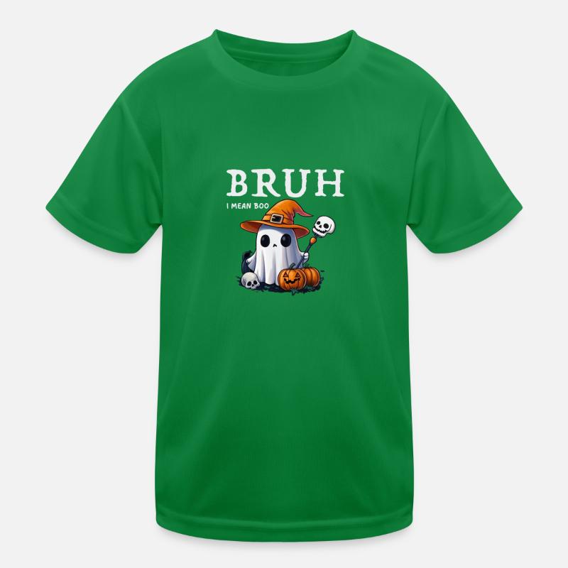 Halloween bruh ghost boo skull pumpkin Kinder Funktions-T-Shirt