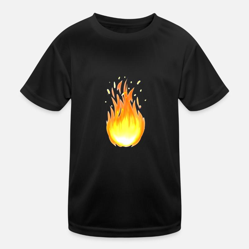 Flame flames Fire burning Fire brigade Kids Functional T-Shirt