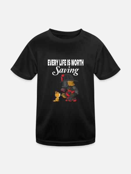 Jedes Leben ist es wert, gerettet zu werden - Kinder Funktions-T-Shirt - Schwarz - Vorne