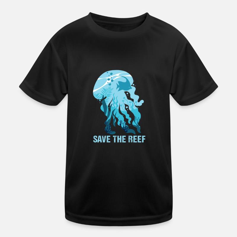 Qualle Riff Umweltschutz Kinder Funktions-T-Shirt