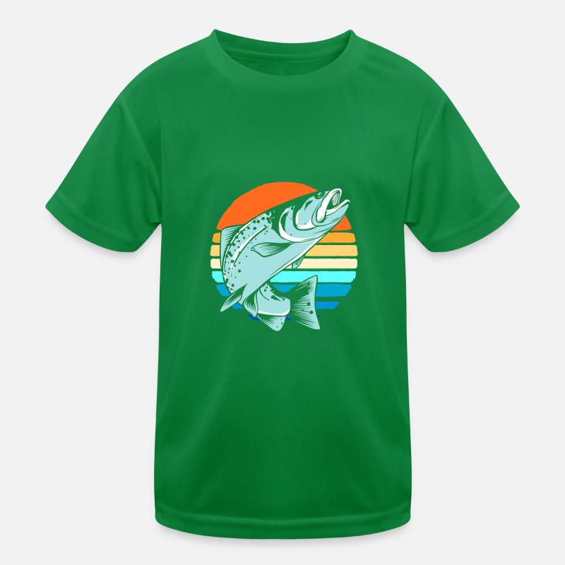 Angeln Fischen Kinder Funktions-T-Shirt