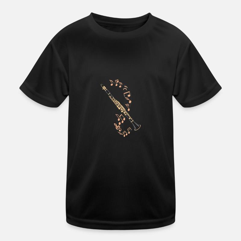 Clarinet with flowing notes Kids Functional T-Shirt