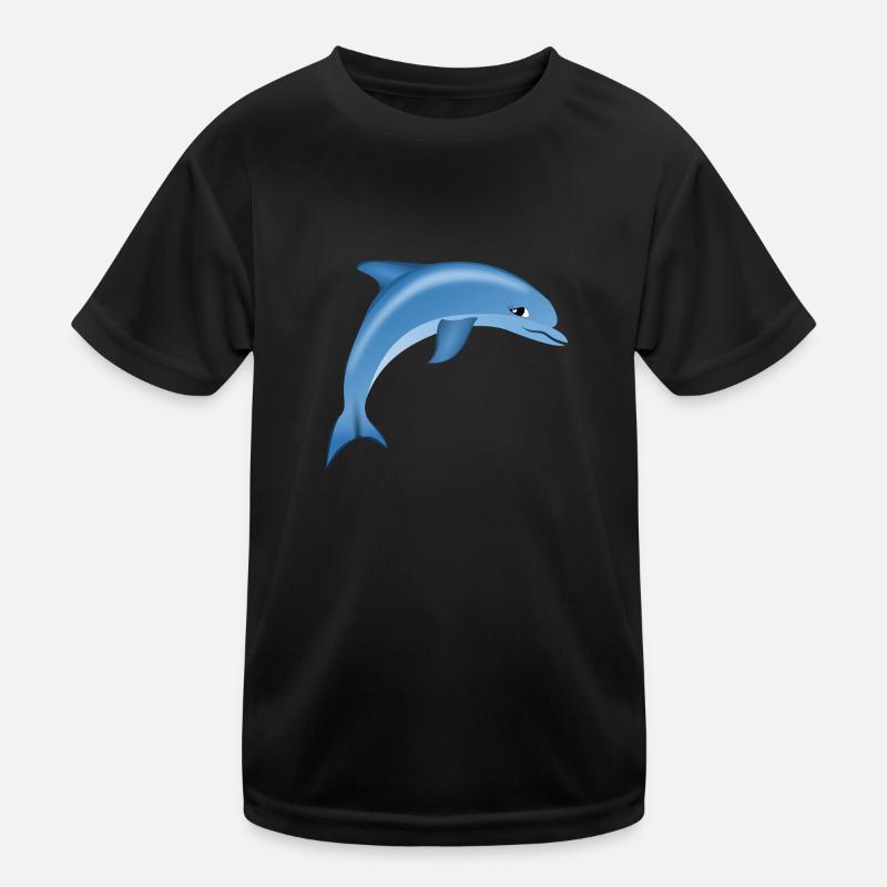 Blauer niedlicher Delphin Kinder Funktions-T-Shirt