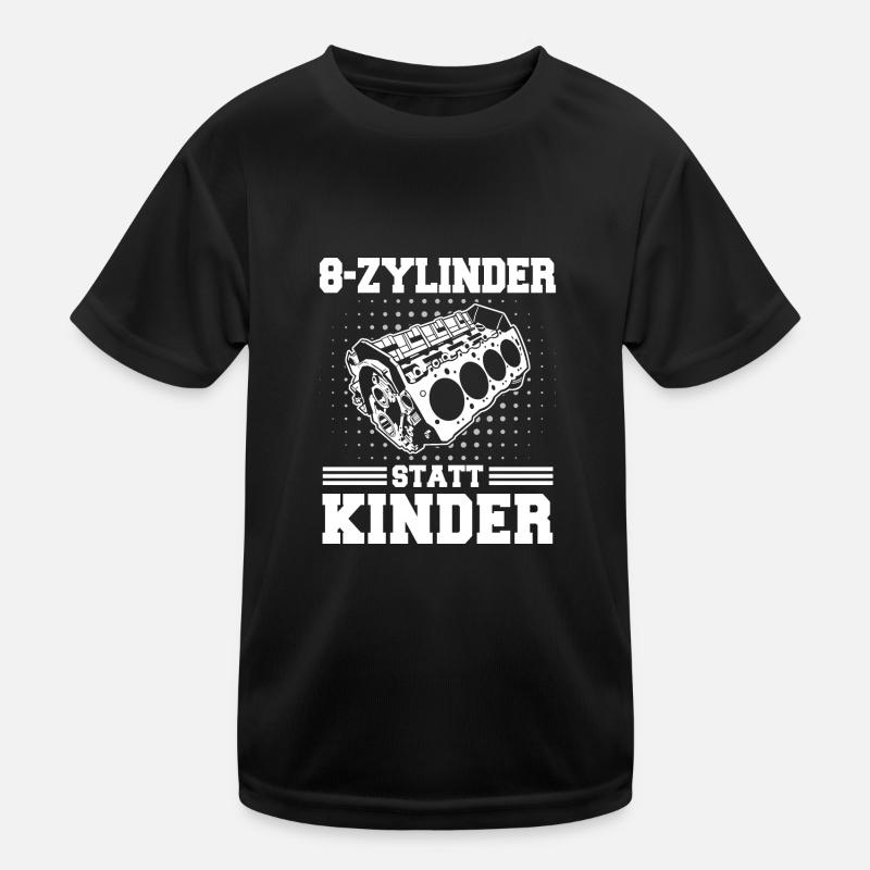 V8 Motor 8 Zylinder Hubraum Auto Tuning Tuner Kinder Funktions-T-Shirt