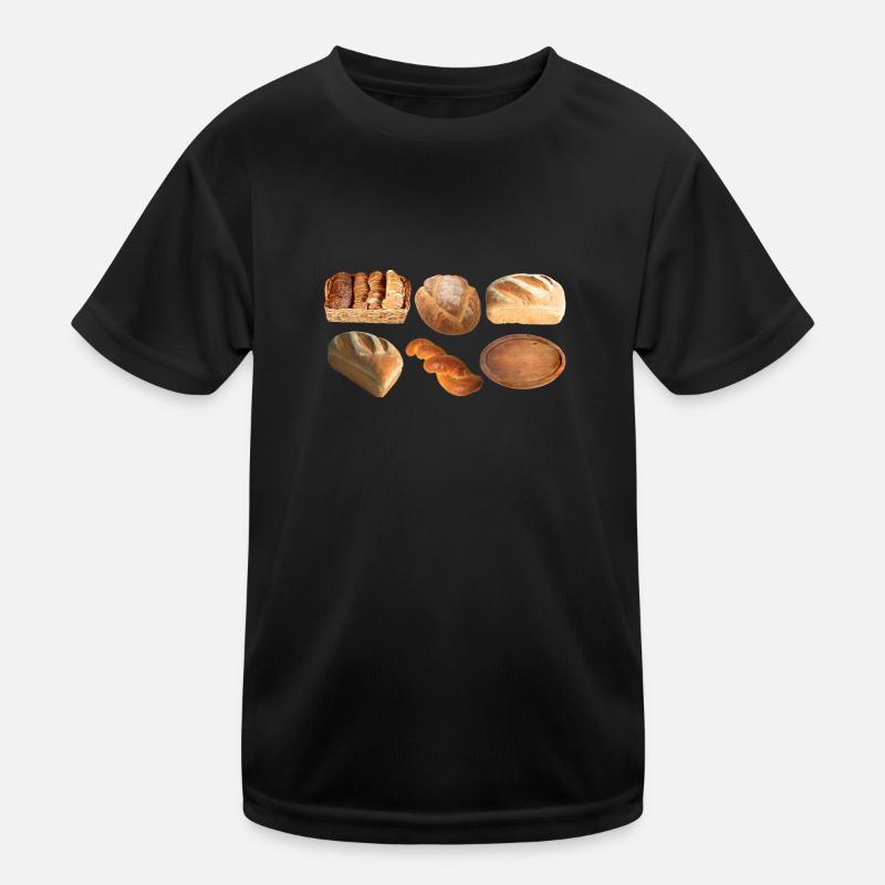 brot broetchen crossaint baecker baguette bread bu Kinder Funktions-T-Shirt