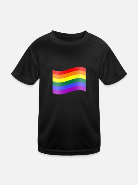 Rainbow Flag - Kids Functional T-Shirt - black - Front