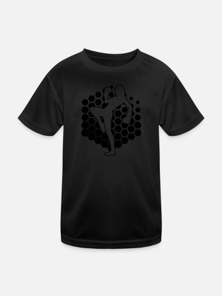 Kickboxing Kickboxer Hommes Femmes Boxe - T-shirt sport Enfant - noir - Devant