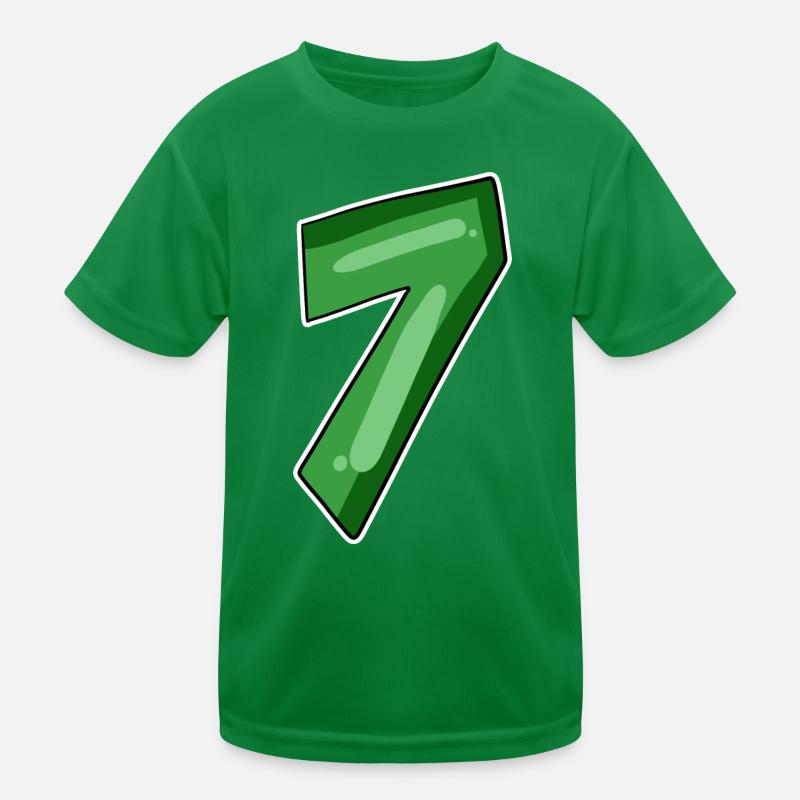 Zahl 7 Nummer Kinder Funktions-T-Shirt