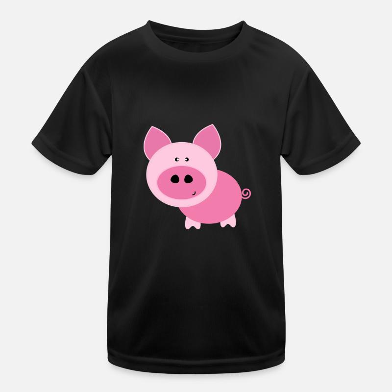 Rosa Schwein Kinder Funktions-T-Shirt