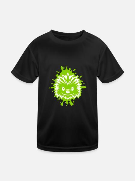 Igel Comic - Kinder Funktions-T-Shirt - Schwarz