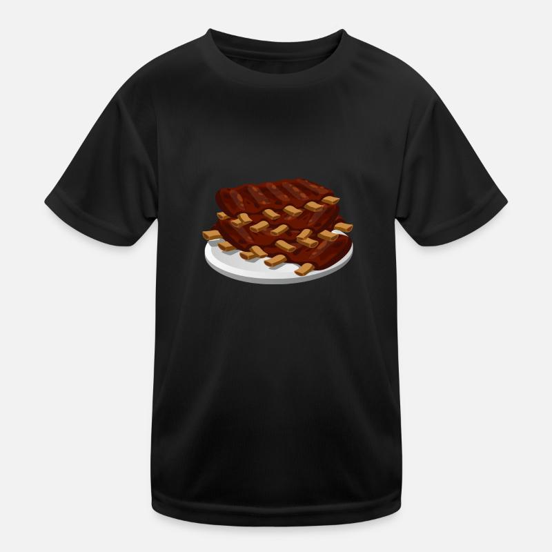 spare ribs fleisch schweinefleisch lebensmittel Kinder Funktions-T-Shirt