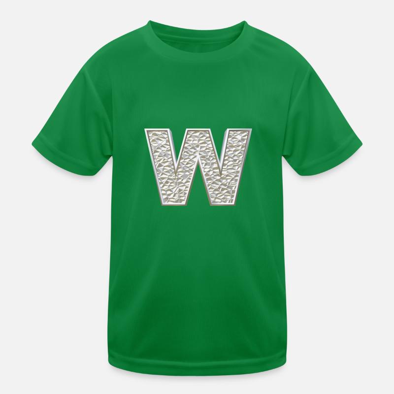 W, lettre, initiale, monogramme, T-shirt sport Enfant