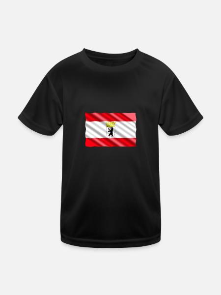 berlin - Kinder Funktions-T-Shirt - Schwarz - Vorne