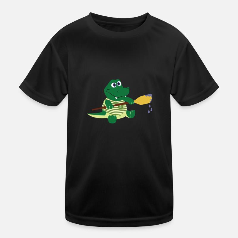 Crocodile with paddle Kids Functional T-Shirt