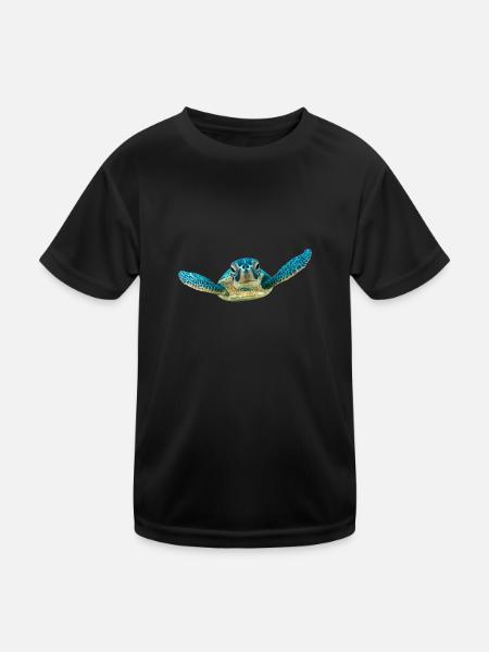 turtle schildkroete tiere animals10 - Kinder Funktions-T-Shirt - Schwarz - Vorne