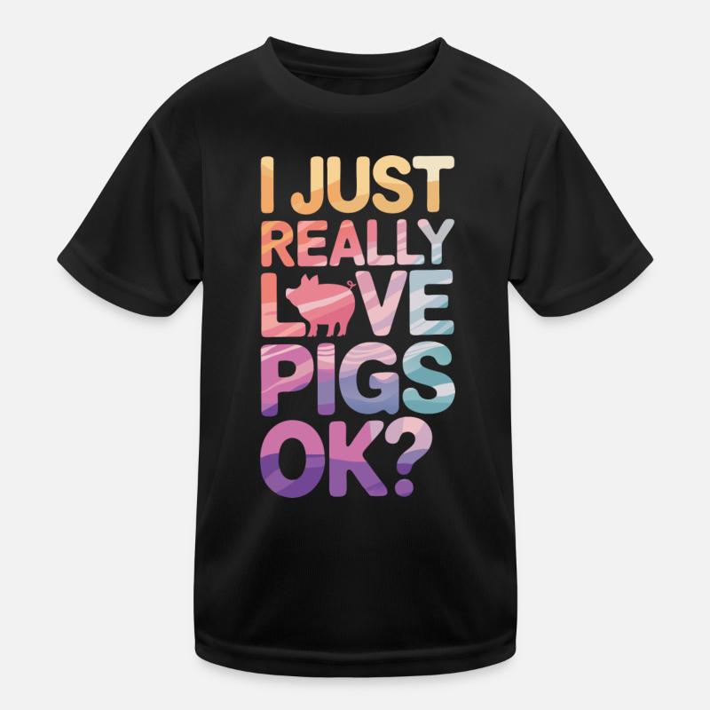 Schwein Tier Kinder Funktions-T-Shirt