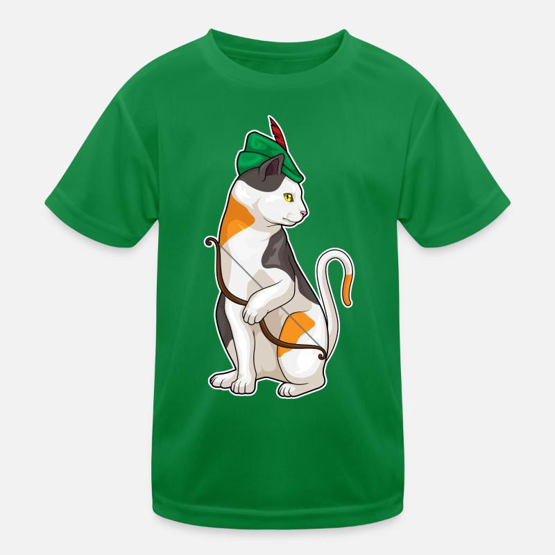Katze Bogenschütze Bogen Kinder Funktions-T-Shirt