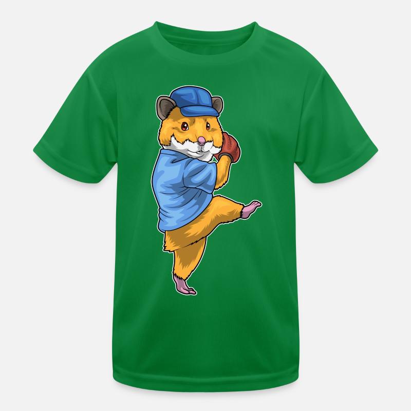 Hamster Baseball Baseball Glove Kids Functional T-Shirt