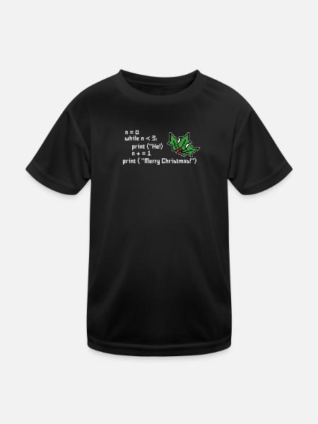 Computer Science Source Merry Christmas Christmas - Kids Functional T-Shirt - black - Front