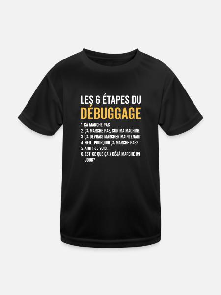Cadeau Informatique Rigolo pour Programmeur - T-shirt sport Enfant - noir - Devant