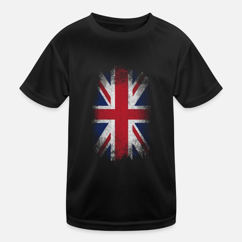 Eroded UK Flag Kids Functional T-Shirt