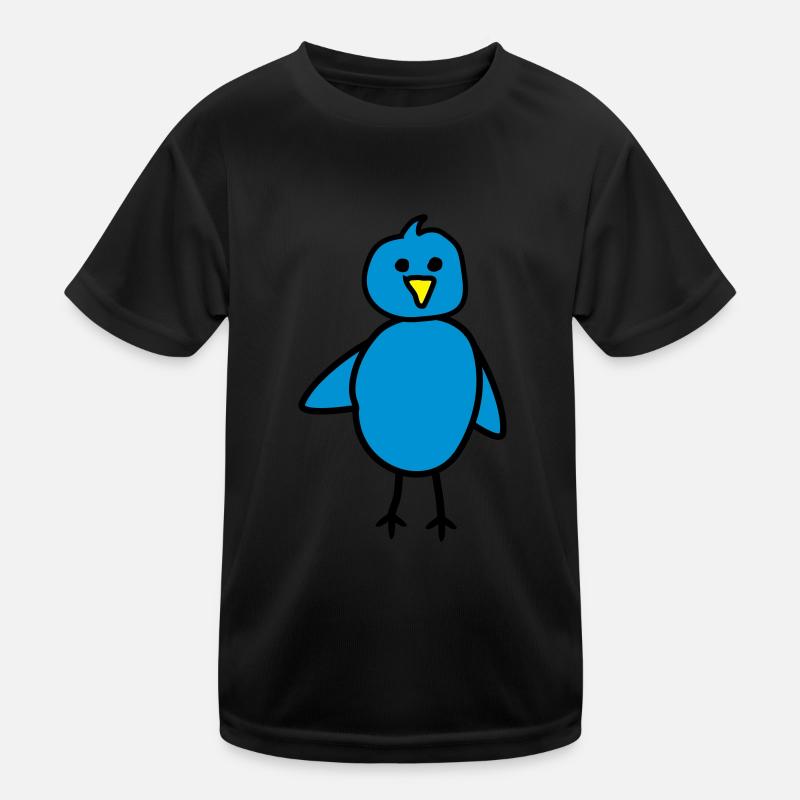 Vogel - Kinder Funktions-T-Shirt - Schwarz