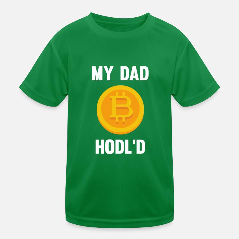 MON PAPA HODL'D Bitcoin T-shirt sport Enfant